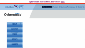 What Cyberonics.com website looked like in 2016 (8 years ago)
