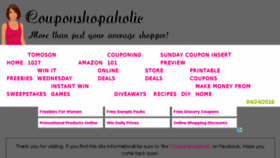 What Couponshopaholic.net website looked like in 2016 (8 years ago)