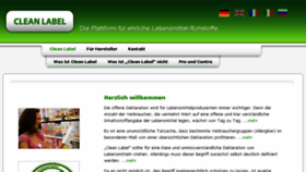 What Clean-label.de website looked like in 2016 (8 years ago)