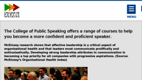 What Collegeofpublicspeaking.co.uk website looked like in 2016 (8 years ago)