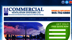 What Commercialventilationsystems.com website looked like in 2016 (8 years ago)