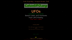 What Cohenufo.org website looked like in 2016 (7 years ago)
