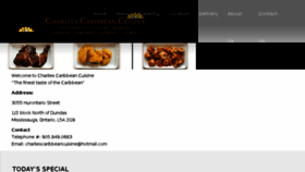 What Charliescaribbeancuisine.com website looked like in 2016 (7 years ago)