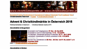What Christkindlmaerkte.at website looked like in 2016 (7 years ago)