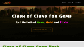What Clashofclans4gems.com website looked like in 2016 (7 years ago)
