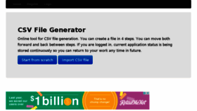 What Csvgenerator.com website looked like in 2016 (7 years ago)