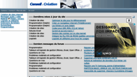 What Conseil-creation.com website looked like in 2016 (7 years ago)