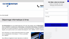 What Clicinformatique62.fr website looked like in 2016 (7 years ago)