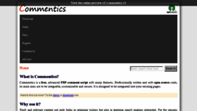 What Commentics.com website looked like in 2016 (7 years ago)