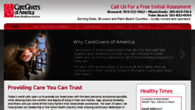 What Caregiversofamerica.com website looked like in 2016 (7 years ago)