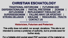 What Christianeschatology.com website looked like in 2016 (7 years ago)