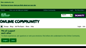 What Community.macmillan.org.uk website looked like in 2016 (7 years ago)