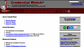 What Credentialwatch.org website looked like in 2016 (7 years ago)