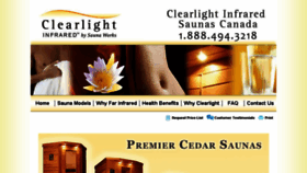 What Clearlightsaunas.ca website looked like in 2016 (7 years ago)