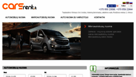 What Carsrent.lt website looked like in 2016 (7 years ago)