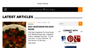 What Culinarymusings.com website looked like in 2016 (7 years ago)