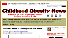 What Childhoodobesitynews.com website looked like in 2016 (7 years ago)