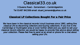 What Classical33.co.uk website looked like in 2016 (7 years ago)