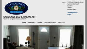 What Carolinesbedandbreakfast.com website looked like in 2016 (7 years ago)