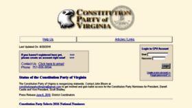 What Constitutionpartyva.com website looked like in 2016 (7 years ago)