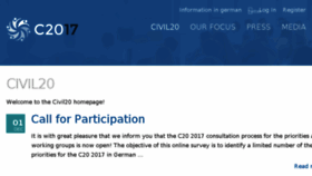 What Civil-20.org website looked like in 2016 (8 years ago)