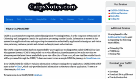 What Caipsnotes.com website looked like in 2017 (7 years ago)