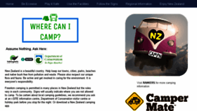 What Camping.org.nz website looked like in 2017 (7 years ago)
