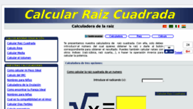 What Calcularraizcuadrada.com website looked like in 2017 (7 years ago)