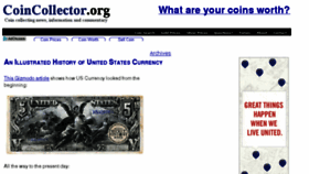 What Coincollector.org website looked like in 2017 (7 years ago)