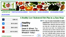 What Cholesterolmenu.com website looked like in 2017 (6 years ago)
