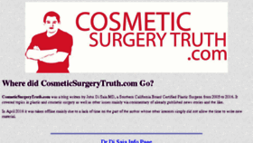 What Cosmeticsurgerytruth.com website looked like in 2017 (6 years ago)