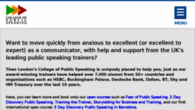 What Collegeofpublicspeaking.co.uk website looked like in 2017 (6 years ago)