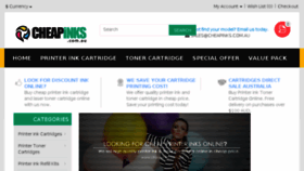 What Cheapinks.com.au website looked like in 2017 (6 years ago)