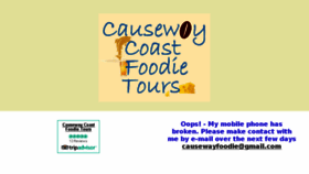What Causewaycoastfoodietours.com website looked like in 2017 (6 years ago)