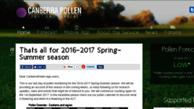 What Canberrapollen.com.au website looked like in 2017 (6 years ago)