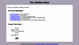 What Citationgame.org website looked like in 2017 (6 years ago)