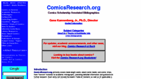 What Comicsresearch.org website looked like in 2017 (6 years ago)