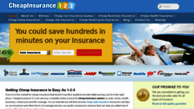 What Cheapinsurance123.com website looked like in 2017 (6 years ago)