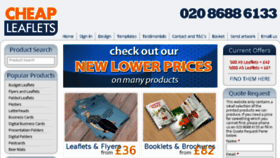 What Cheapleaflets.co.uk website looked like in 2017 (6 years ago)