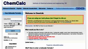 What Chemcalc.org website looked like in 2017 (6 years ago)