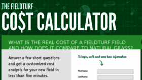 What Costcalculator.fieldturf.com website looked like in 2017 (6 years ago)