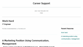 What Careersupport.com website looked like in 2017 (6 years ago)