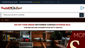 What Cowhidesdirect.com website looked like in 2017 (6 years ago)