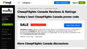 What Cheapflightscanada.knoji.com website looked like in 2017 (6 years ago)