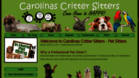 What Carolinascrittersitters.com website looked like in 2017 (6 years ago)