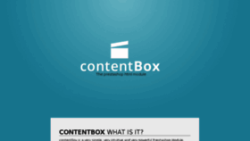 What Contentbox.org website looked like in 2017 (6 years ago)