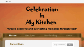 What Celebrationinmykitchen.com website looked like in 2017 (6 years ago)