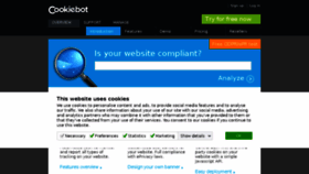 What Cookiebot.com website looked like in 2017 (6 years ago)