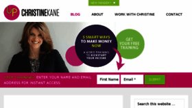 What Christinekane.com website looked like in 2017 (6 years ago)