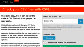 What Csvlint.io website looked like in 2017 (6 years ago)